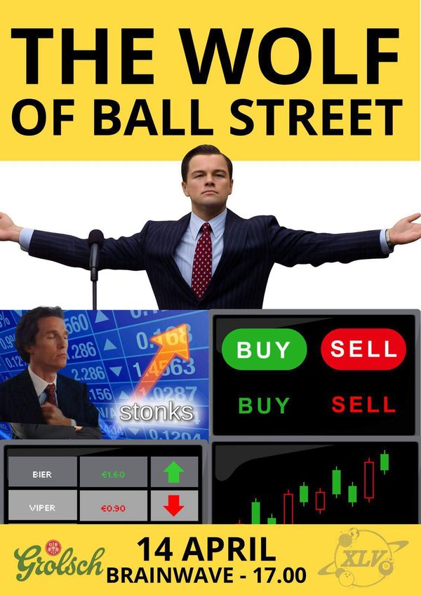 Poster Lustrum × Grolsch - Wolf of Ball Street Borrel