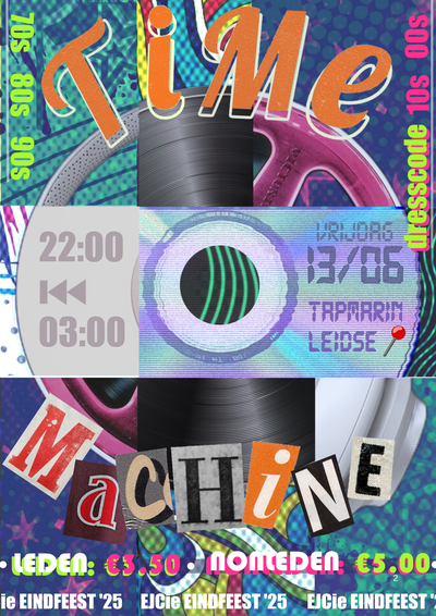 Poster EJCie Eindfeest  - Time Machine