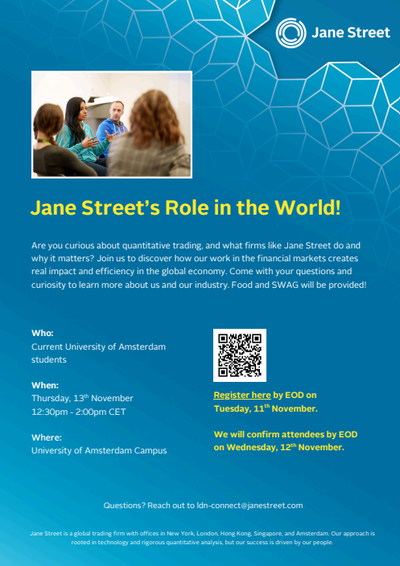 Poster Jane Street Lunch Lecture