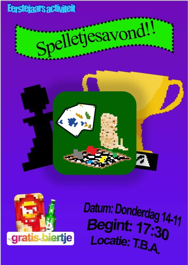 Poster EJCie presents: spelletjesavond