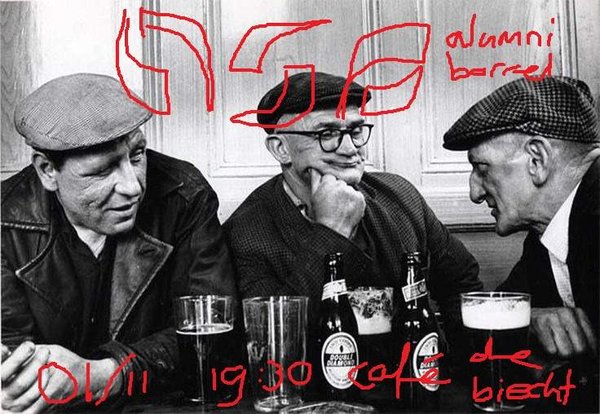 Poster Alumniborrel in de biecht